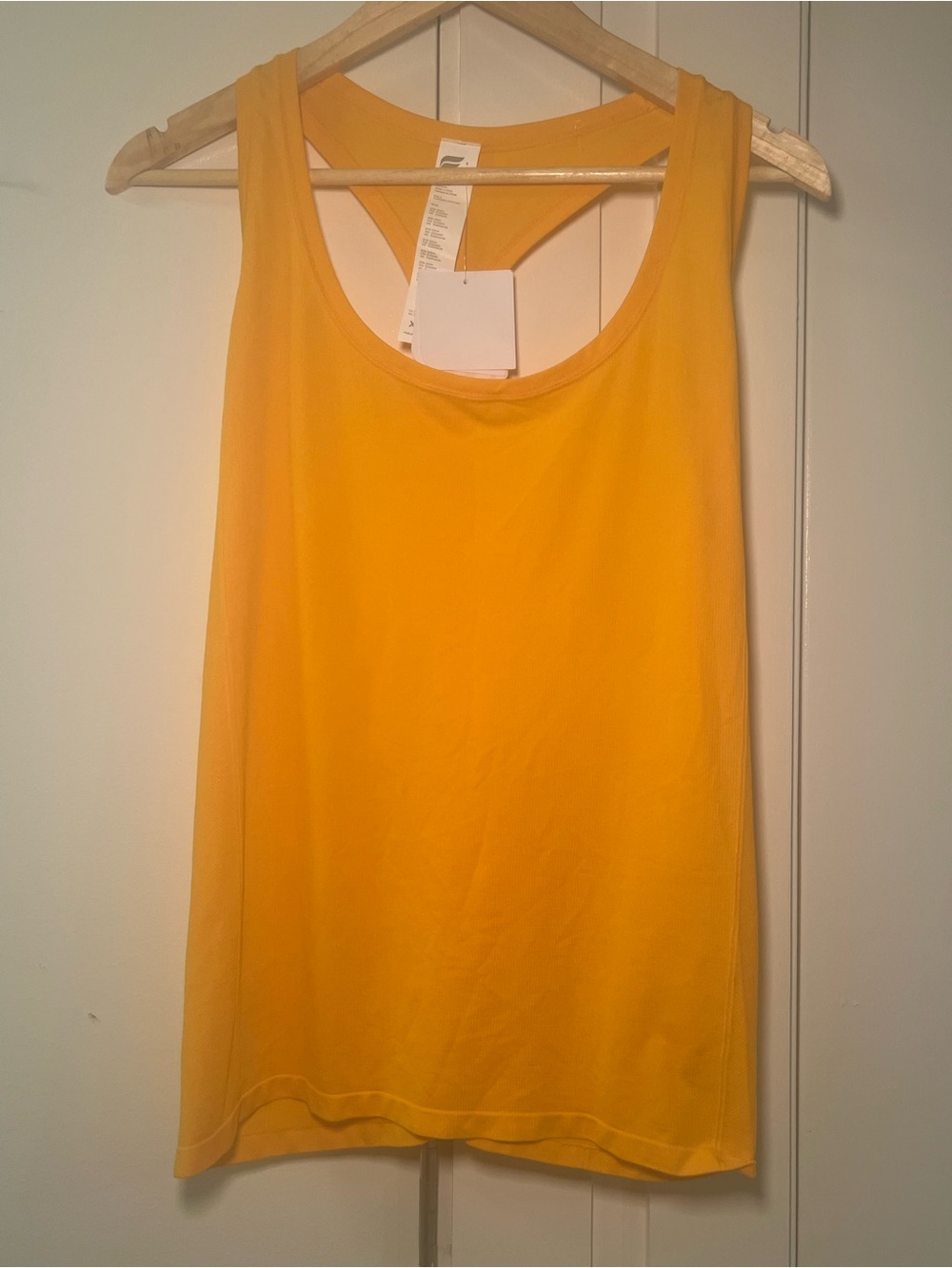 Women's Yellow Racerback Performance Tank Top - Picture 2 of 5